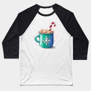 Christmas mug with hot chocolate and marshmallows Baseball T-Shirt